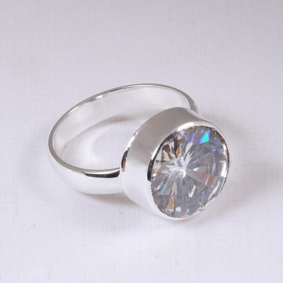 Ceylonmine01 Natural Diamond Stone Ring Silver Plated For Men & Women Ring Alloy Zircon Sterling Silver Plated Ring