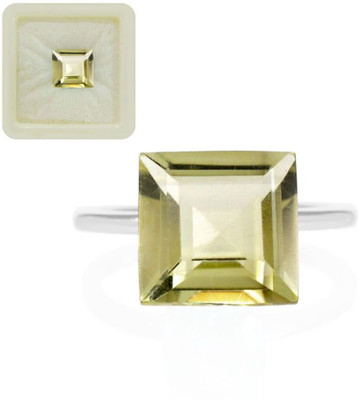 CaratYogi Real Certified Citrine Loose Gemstone8.25 Ratti 7.5 Carat Square Shape for Stone Citrine Ring