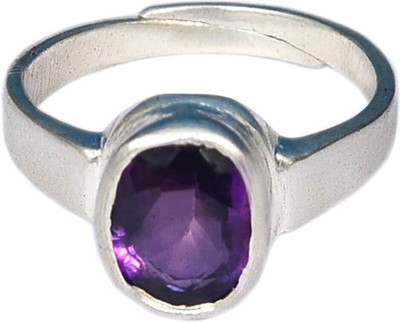 Takshila Gems 7 Carat Alexander Stone Ring in Silver Adjustable Ring for Unisex Lab Certified Stone Alexandrite Ring