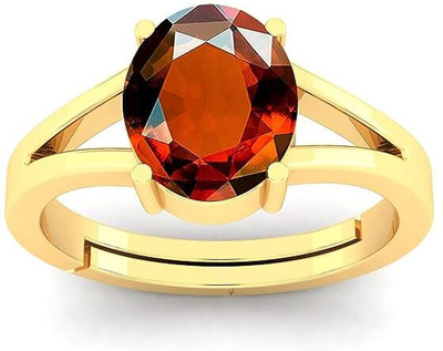 SIDHGEMS 11.25 Ratti 10.25 Crt Hessonite Garnet Ring Ashtdhatu Original Natural Gomed Brass Garnet Gold Plated Ring