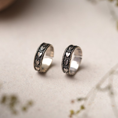 Sanseeta Bhaavika- Oxidised Brass ToeRings Brass Silver Plated Toe Ring