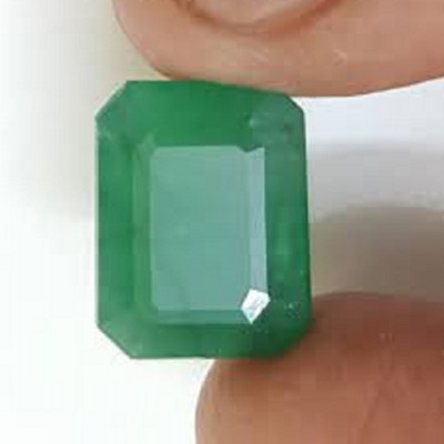 VishvMa 11.00 Ratti 10.10 Carat Gemstone Created Certified Zambian Emerald/Panna Stone Stone Emerald Ring