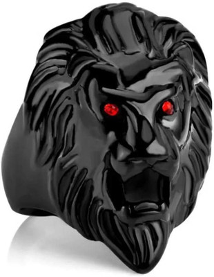 njj Stainless Steel Ruby Ring