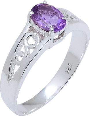 anika jewellers Purple Amethyst Natural Gemstone 925 Sterling Silver Ring For Her Sr-204 Sterling Silver Ring