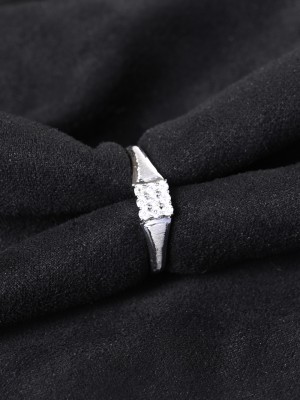 CLARA Carlo Sterling Silver Cubic Zirconia Platinum Plated Ring