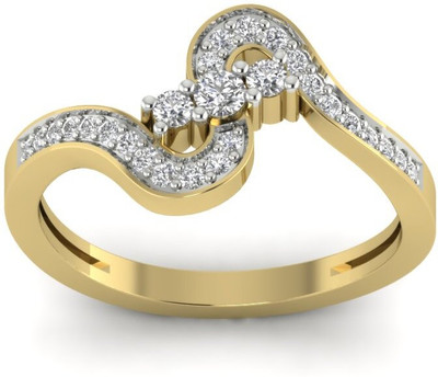 Radha Rani Kanishka Sterling Silver Zircon Rhodium Plated Ring