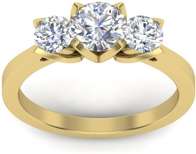 Radha Rani Vaidehi Sterling Silver Zircon Rhodium Plated Ring