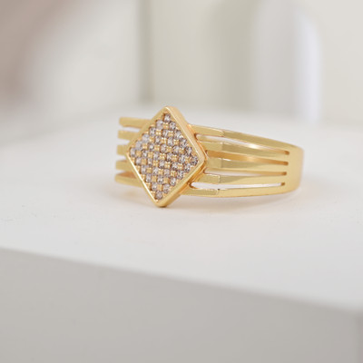 mahi creation Brass, Copper Cubic Zirconia Gold Plated Ring