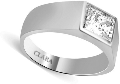 CLARA Sterling Silver Cubic Zirconia Rhodium Plated Ring