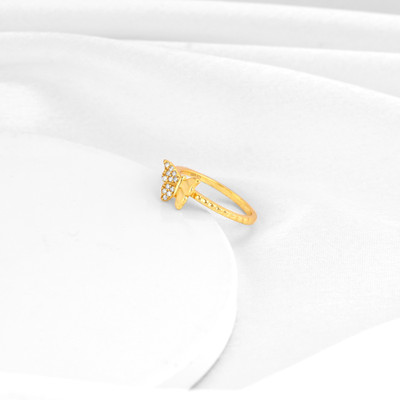 GIVA Sterling Silver Golden Fluttery Wings Ring Sterling Silver Zircon Rhodium Plated Ring