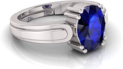 ABC 6.25 Ratti Natural Blue Sapphire Silver Ring With Lab Certified Brass Sapphire Ring
