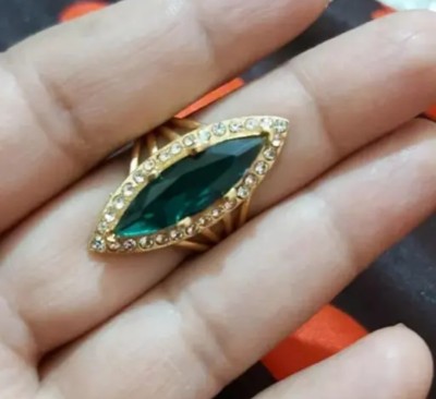 Gurujikripa traders Green stone ring Alloy Gold Plated Ring