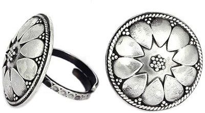 Shyle 925 Sterling Silver Moh Intricate Petal Toe Ring Sterling Silver Silver Plated Toe Ring