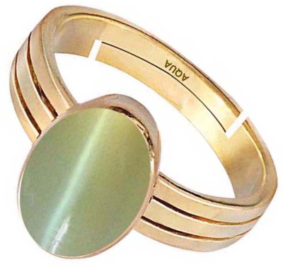 AQUAGEMS Cats Eye (Lehsuniya) 7.25 Ratti or 6.50 Ct Panchdhatu (5 Metal) Women Adjustable Stone Cat's Eye Ring