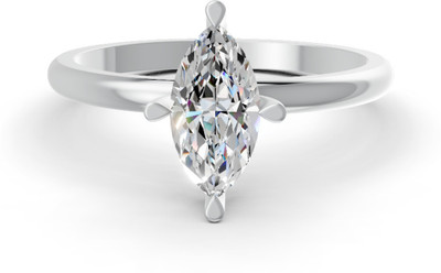 forever jewels 1Ct Marqiuse Cut Moissanite Women 4 Prong Solitaire Ring 14K White Gold Plated Sterling Silver Moissanite Gold Plated Ring
