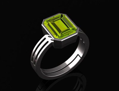 Pranjal Gems Original 8.25 Ratti 7.60 Ct Peridot Gem Stone Ring With Leb Certificate Brass Peridot Ring