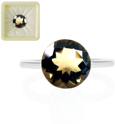CaratYogi Real Natural Smoky Quartz Loose Gemstone 8.41 Carat 9.25 Ratti Round Shape for Stone Quartz Ring
