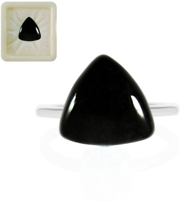 CaratYogi Natural Certified Black Onyx Gemstone 4.25 Ratti 3.86 Carat Trillion Shape for Stone Onyx Ring
