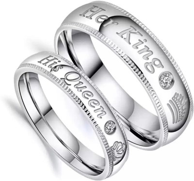 Mahfil Alloy Platinum, Silver Plated Ring Set