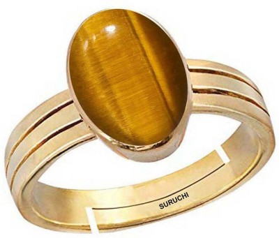 Suruchi Gems & Jewels Tiger Eye 3.25 Ratti or 3 Ct Panchdhatu (5 Metal) Men Adjustable Stone Ring