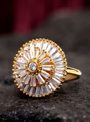 STYYLO FASHION Alloy Cubic Zirconia Gold Plated Ring