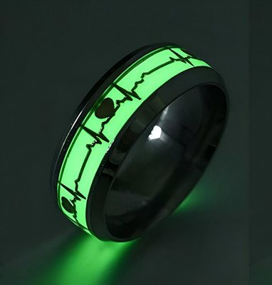 Astrootalk RArt Radium Ring Glow in dark for men and women Stainless Steel Silver Plated Ring