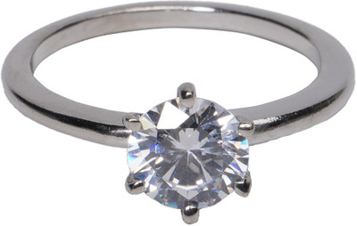 uncle jewels Stylish and Fashionable Sterling Silver Zircon Rhodium Plated Ring
