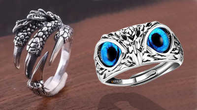 Syfer Dragon claw ring, Dragon ring for Men and Women, Ring for Rapper, Biker Stainless Steel Silver Plated Ring