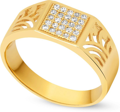 mahi creation Brass Cubic Zirconia Gold Plated Ring