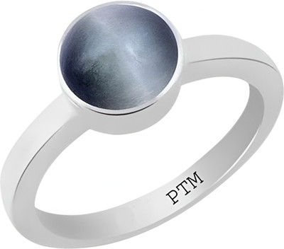 PTM Natural Cats Eye (Lehsuniya)10.25 Rt or 9.5 Ct for Unisex 925 Sterling Silver Sterling Silver Ring