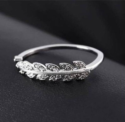 njj Stainless Steel, Brass, Stone Cubic Zirconia Ring