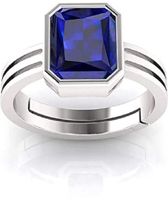 kirti sales Brass Sapphire Silver Plated Ring