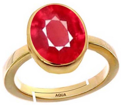 AQUAGEMS Ruby (Manik) 8.25 Ratti or 7.50 Ct Gemstone Panchdhatu (5 Metal) Men Adjustable Stone Ring