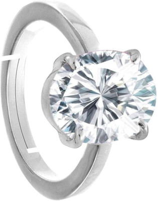 GenZcomplex beautiful American Diamond Zircon/Zirconia Stone Pendant For Women & Men Brass Zircon Silver Plated Ring