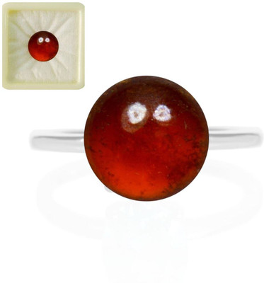 CaratYogi Natural Certified Red Hessonite 9.25 Ratti 8.41 Carat Round Shape Stone for Stone Garnet Ring