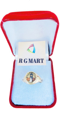R G MART Ashtadhatu Shivling Rudraksha With Para Gold Plated Yantra Jadit Brass Gold Plated Ring