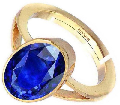 Suruchi Gems & Jewels Blue Sapphire (Neelam) 3.25 Ratti or 3 Ct Panchdhatu (5 Metal) Men Adjustable Stone Sapphire Ring