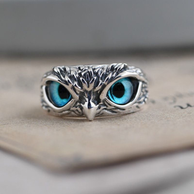 Diivine Hindu Owl Ring for Men and Women Stainless Steel Gold Plated Ring