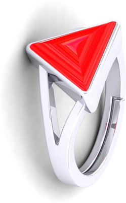 VishvMa 11.25 Ratti Natural Coral Moonga Gemstone A1 Quality With Lab Certified Brass, Stone Opal Brass Plated Ring
