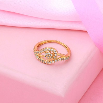 Estele Brass Cubic Zirconia Gold Plated Ring