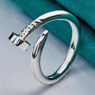 Vivity Trendy Design Nail Ring Stylish Unisex Korean Fashion Alloy Silver Plated Ring