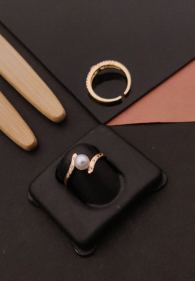 TKRB SALES fancy ring Brass Agate Gold Plated Ring