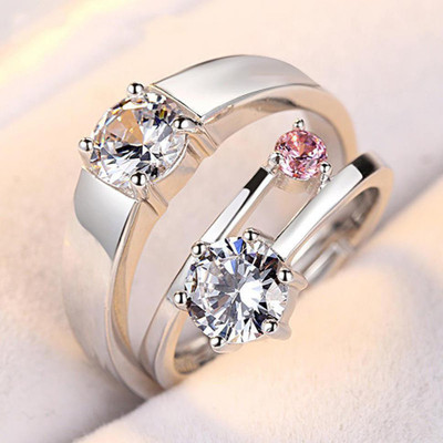 omaya jewels Valentine Gift Couple Ring for lovers Gift for Girlfriend Boyfriend/Husband Wife Alloy Ring Set