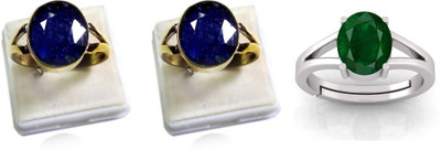 kanvi Natural Panna Emerald Gemstone Stone Ring With Lab Certificate Brass Emerald Ring Set