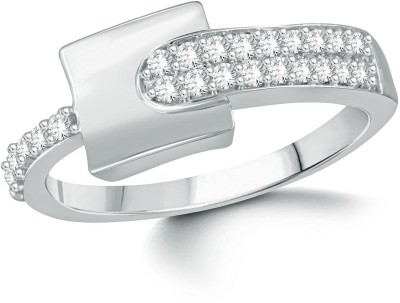 VIGHNAHARTA Star Design Rhodium plated Valentine heart love Ring for women and Girls Brass Cubic Zirconia Rhodium Plated Ring