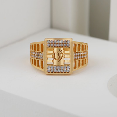 mahi creation Brass, Copper Cubic Zirconia Gold Plated Ring