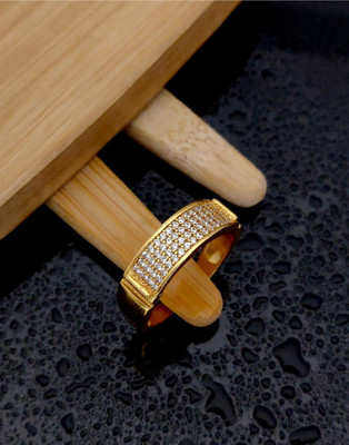 Neerajyoti Brass Cubic Zirconia Brass Plated Ring