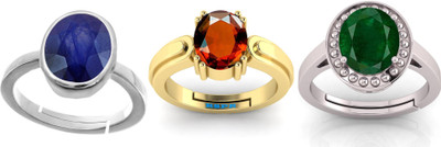 kanvi Natural Panna Emerald Gemstone Stone Ring With Lab Certificate Brass Emerald Ring Set