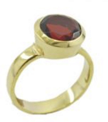 Gemzonite Original Ruby Stone Ring For Women & Men Brass Ruby Copper Plated Ring