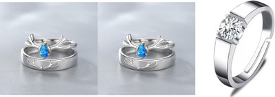 Astrootalk Alloy Silver Plated Ring Set